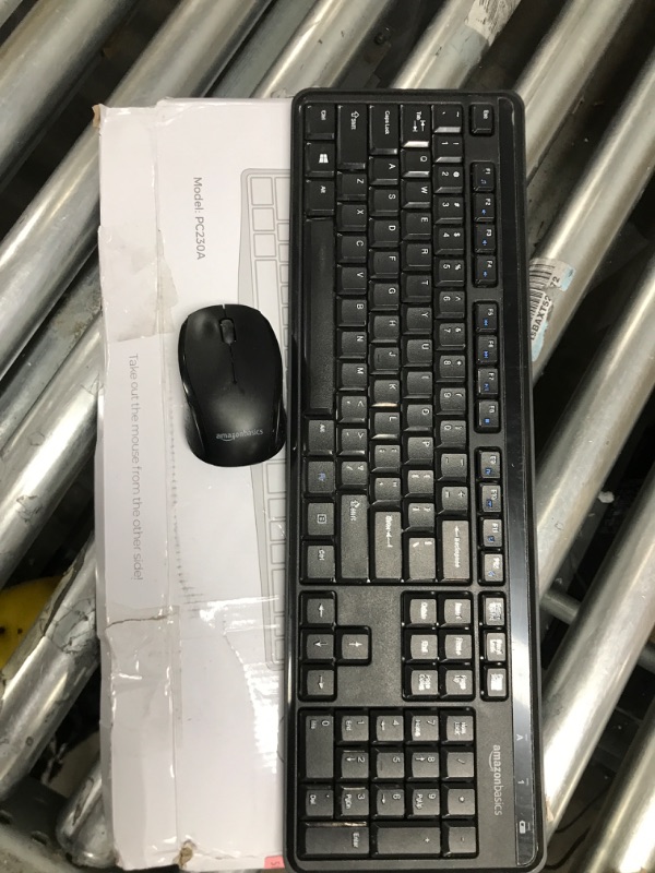 Photo 2 of Amazon Basics Wireless Computer Keyboard and Mouse Combo - Quiet and Compact - US Layout (QWERTY)