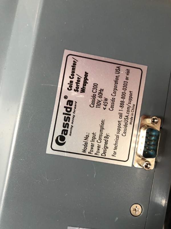 Photo 1 of Cassida C300 Professional USD Coin Counter, Sorter and Wrapper/Roller | 35% Faster Wrapping Coins with Quickload Technology | 300 Coins/Minute | Printing-Compatible | Includes 5 Wrapper Sets