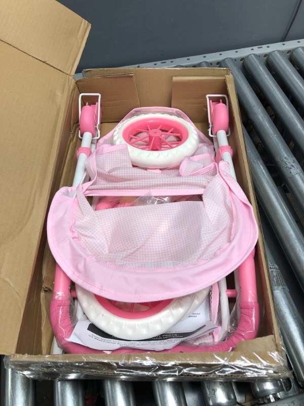 Photo 1 of Badger Basket Toy Doll Folding Three Wheel Pretend Jogging Stroller for 22 inch Dolls - Pink/Gingham