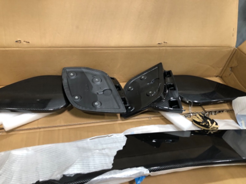 Photo 1 of NUBEHONE Rear Trunk Spoiler Wing Carbon Fiber Look Rear Trunk Lip Spoiler Compatible with Subaru WRX STi 4 Doors Sedan 2015-2019