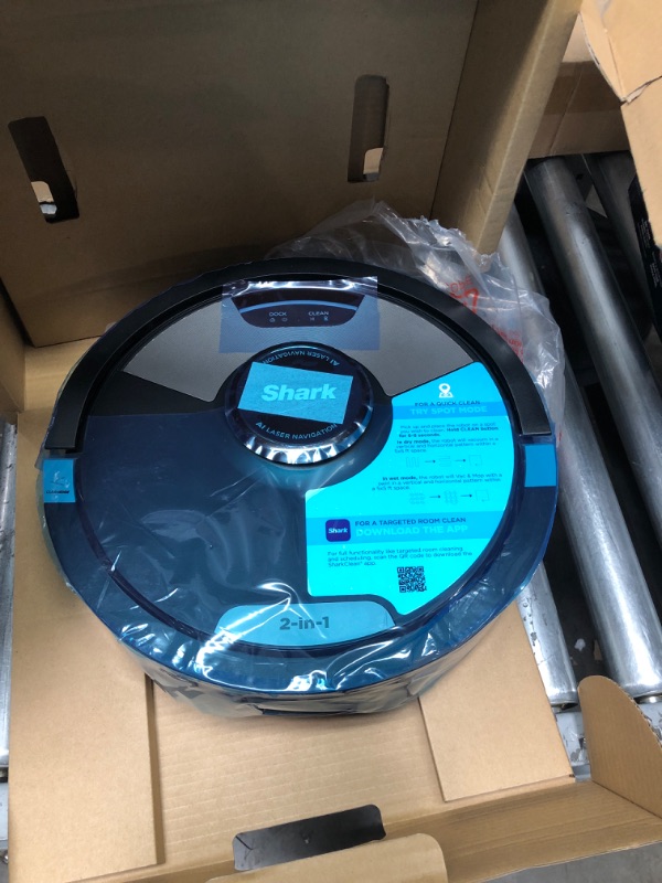 Photo 3 of Shark AI Ultra 2in1 Robot Vacuum & Mop with Sonic Mopping, Matrix Clean, Home Mapping, HEPA Bagless Self Empty Base, CleanEdge Technology, for Pet Hair, Wifi, Works with Alexa, Black/Silver (RV2610WA) Black/Silver True HEPA Self-Empty Base Precision Edge 