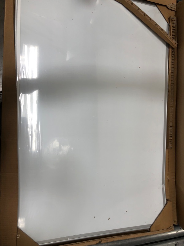 Photo 2 of Amazon Basics Magnetic Dry Erase White Board, 36 x 24-Inch Whiteboard - Silver Aluminum Frame 24" x 36" Magnetic, Aluminum Frame