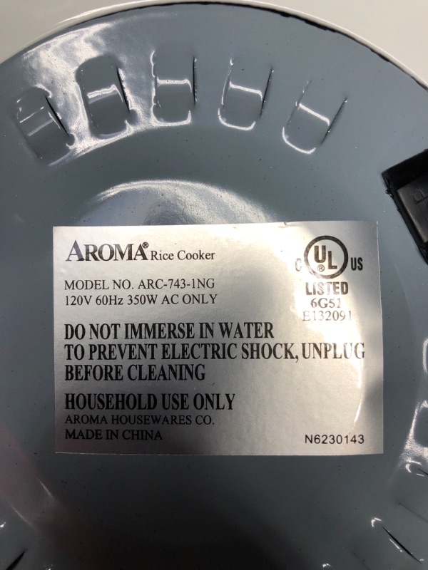 Photo 4 of *SEE NOTES FOR FOR MORE DETAILS* Aroma - 6-Cup Rice Cooker - White