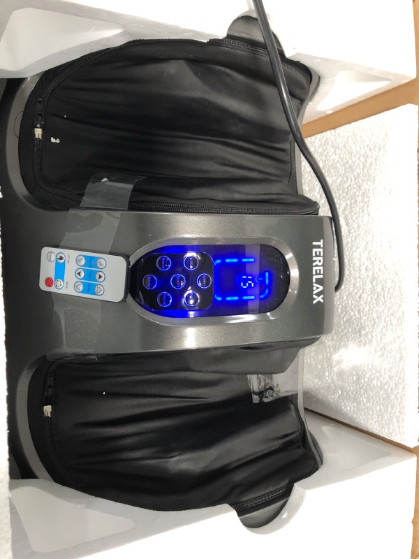 Photo 1 of TERELAX Foot Massager Machine Shiatsu Foot Calf Massager with Heat Plantar Nerve Pain Electric Deep Kneading Rolling Massage for Foot Leg Calf Arm Ankle w/Remote Gray