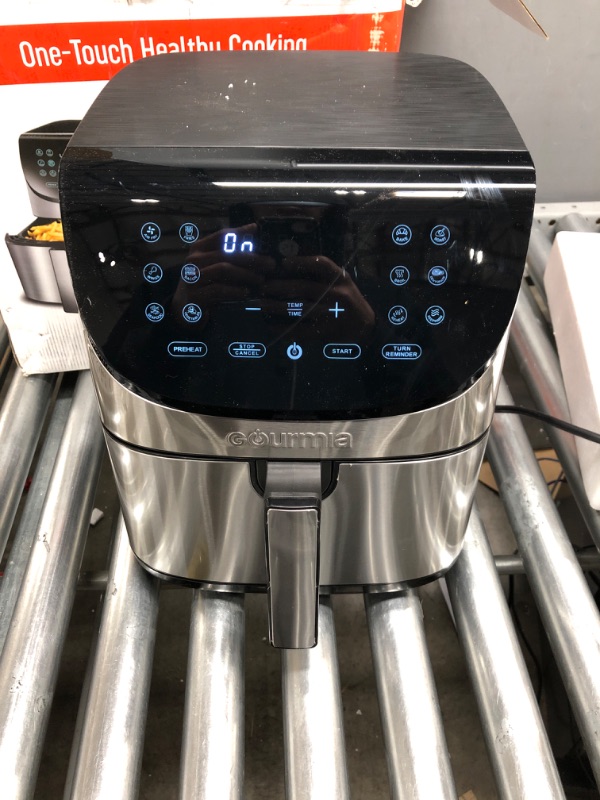 Photo 1 of Gourmia Air Fryer Oven Digital Display 8 Quart Large AirFryer Cooker 12 Touch Cooking Presets, XL Air Fryer Basket 1700w Power Multifunction GAF856 Black and Stainless stainless steel air fryer