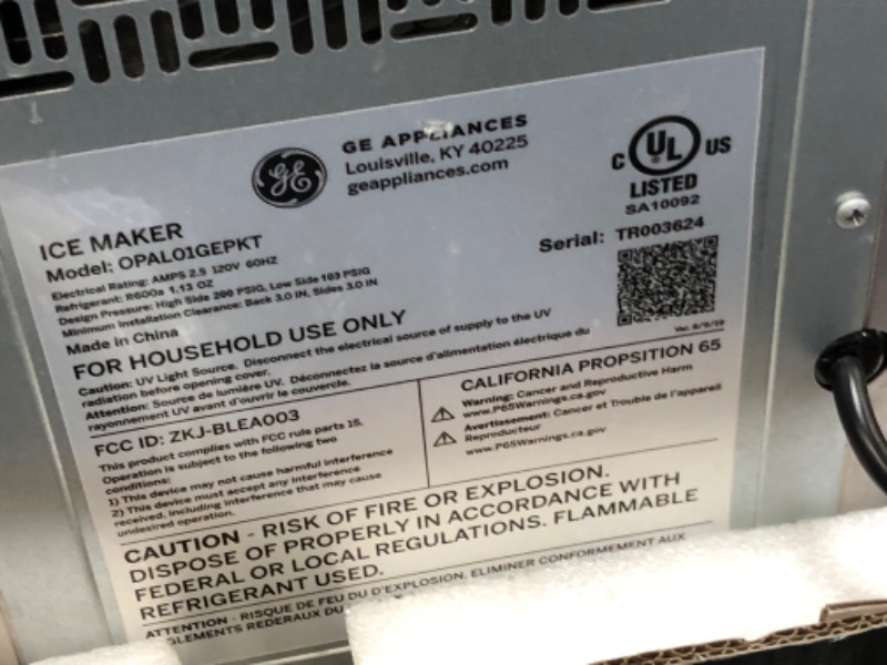 Photo 2 of **SEE NOTES**
GE Profile Opal | Countertop Nugget Ice Maker | Portable Ice Machine Makes up to 24 lbs. of Ice Per Day | Stainless Steel Finish Ice Maker Only No Bluetooth