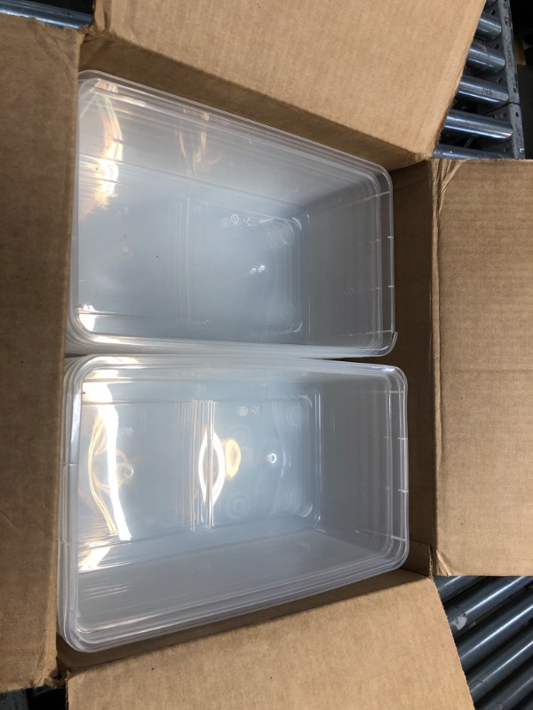 Photo 2 of *INCOMPLETE* IRIS 5 Quart Clear Storage Box, 20 Pack ONLY 19