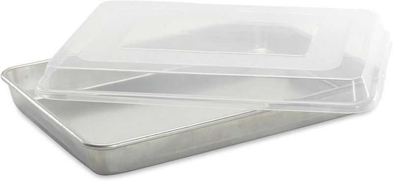 Photo 1 of **SET OF TWO**Nordic Ware Natural High Sided Sheet Cake Pan, Silver
