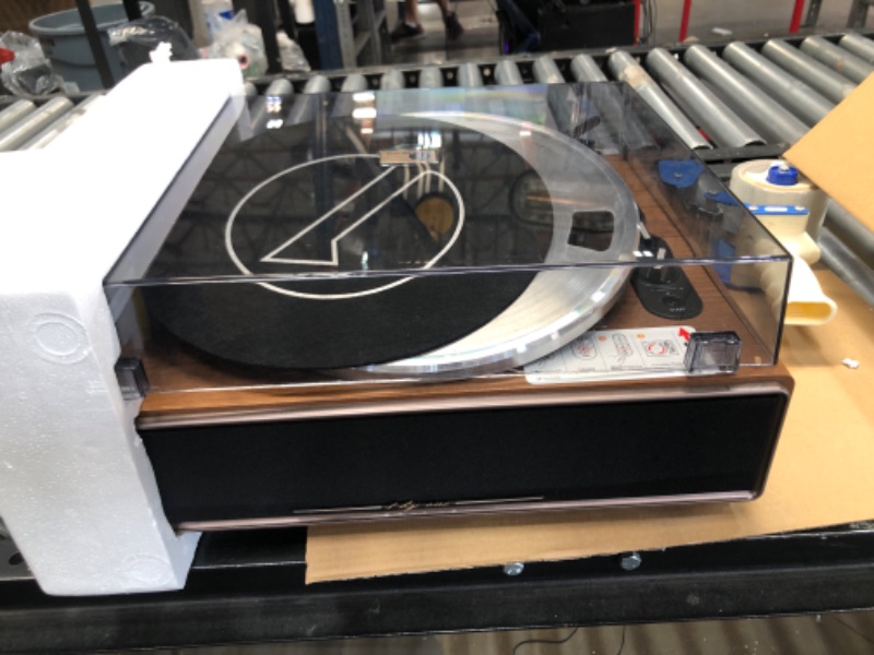 Photo 1 of 1 by ONE High Fidelity Belt Drive Turntable with Built-in Speakers, Vinyl Record Player with Magnetic Cartridge, Bluetooth Playback and Aux-in Functionality, Auto Off
