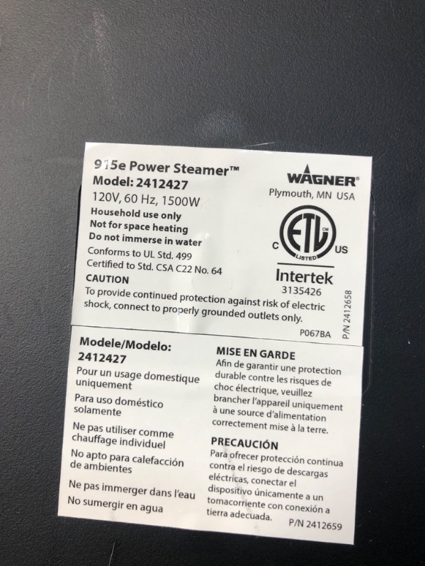 Photo 4 of ***Powers On***Wagner Spraytech 0282014 915e On-Demand Steam Cleaner & Wallpaper Removal, Multipurpose Power Steamer, 18 Attachments Included (Some Pieces Included in Storage Compartment) 915 Steam