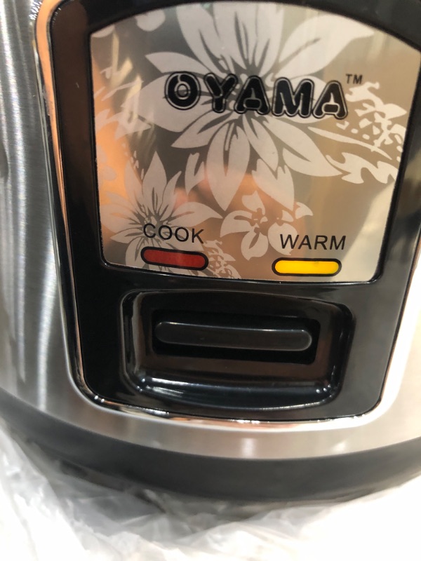 Photo 4 of ***Powers On***Oyama CFS-F12B 7 Cup Rice Cooker, Stainless Black