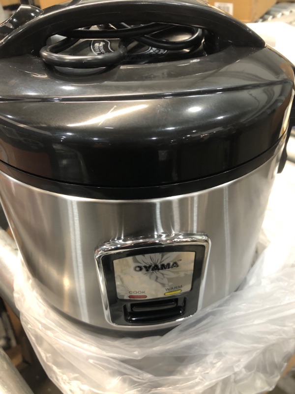 Photo 2 of ***Powers On***Oyama CFS-F12B 7 Cup Rice Cooker, Stainless Black