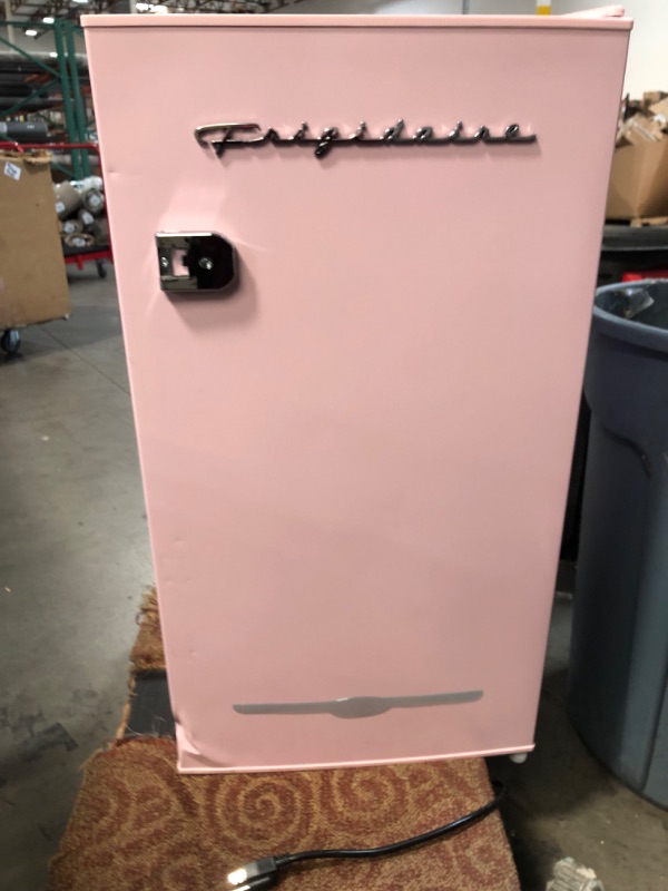 Photo 1 of **MINOR DENTS & DAMAGED FRONT DOOR**FRIGIDAIRE EFR376 Retro Bar Fridge Refrigerator , 3.2 cu. Ft, Pink/Coral
