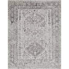 Photo 1 of **VISIBLE TEAR**Surya Monte Carlo MNC-2314 94 x 122" Rectangle Fabric Area Rug in Gray/Charcoal
