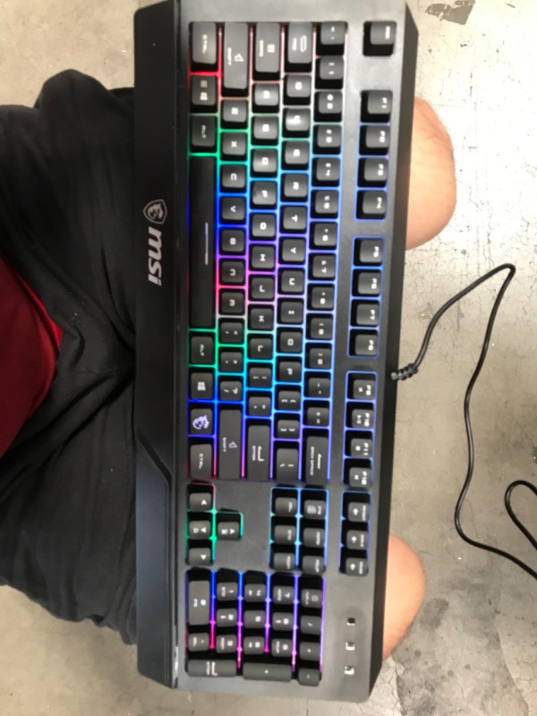 Photo 2 of MSI Gaming Backlit RGB Dedicated Hotkeys Anti-Ghosting Water Resistant Gaming Keyboard (Vigor GK20 US)