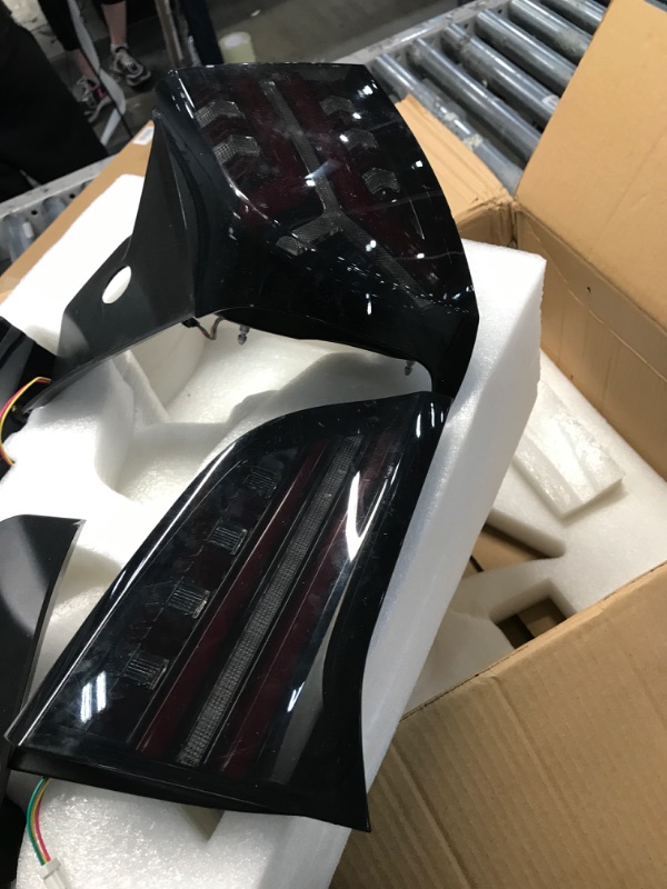 Photo 2 of ENSVEI LED Tail Lights for 2017-2022 Tesla Model 3 Model Y w/Sequential Turn Light with Dynamic Animation Breathing DRL(Smork)