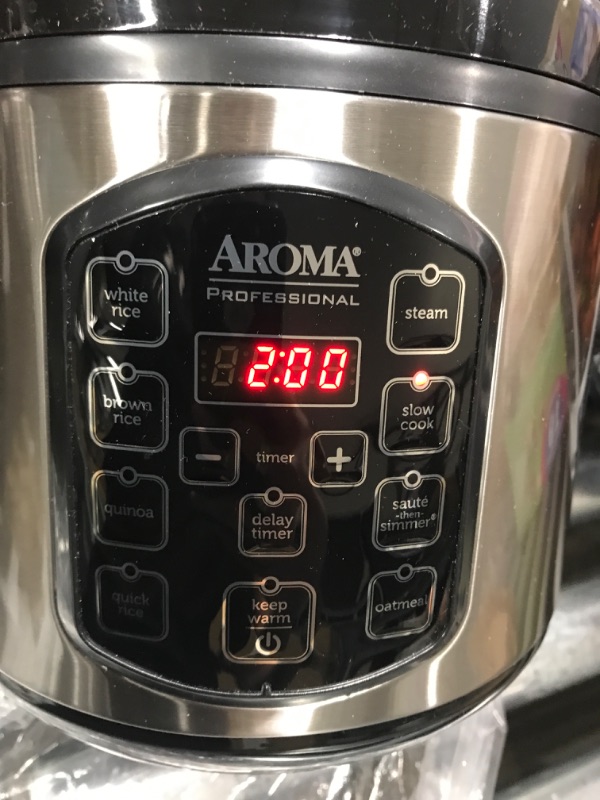 Photo 2 of **TESTED/ TURNS ON** Aroma Housewares ARC-954SBD Rice Cooker, 4-Cup Uncooked 2.5 Quart, Professional Version