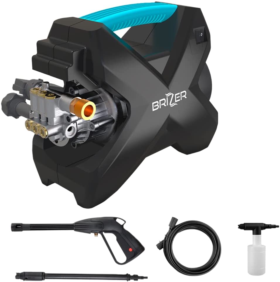 Photo 1 of **TESTED/ TURNS ON*** BRIZER X100 - Compact Electric Pressure Washer 1600 PSI/1.6 GPM Power Washer with Spray Gun- 25ft High Pressure Hose and Reel – Light Weight and Portable
