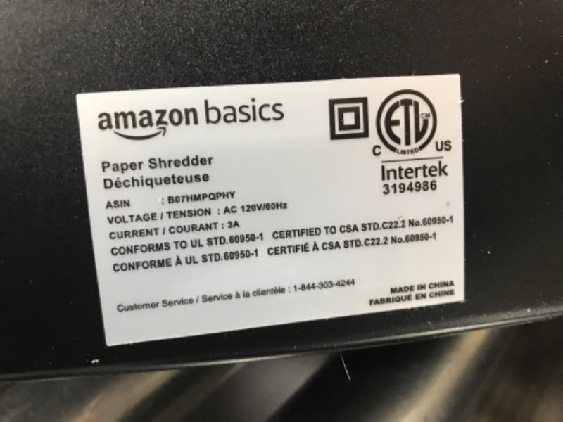 Photo 1 of **TESTED/ TURNS ON*Amazon Basics 12-Sheet Cross-Cut Paper and Credit Card Home Office Shredder4