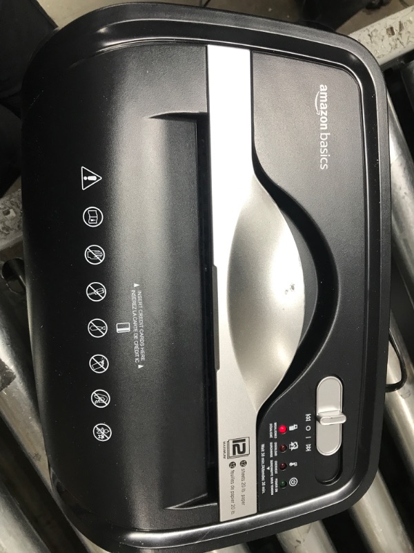 Photo 1 of **TESTED/ TURNS ON*Amazon Basics 12-Sheet Cross-Cut Paper and Credit Card Home Office Shredder4