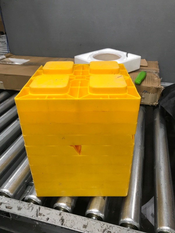 Photo 1 of ***MINOR CRACKS** Camco FasTen RV Leveling Blocks | Features a Durable Resin Construction, a Convenient Carrying Handle, and is Compatible with Single Wheel, Stabilizer Jacks, and More | 8.5-Inches x 8.5-Inches (21022)
