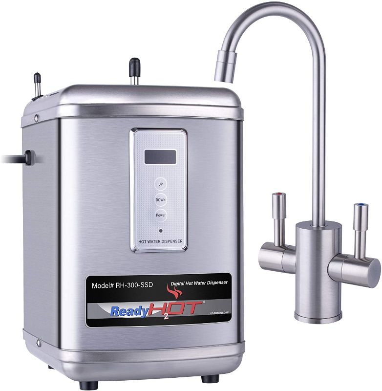 Photo 1 of 
Does not Power Up**********Ready Hot 41-RH-300-F560-BN Instant Hot Water Dispenser System, 2.5 Quarts, Digital Display Dual Lever Hot and Cold Water Faucet Brushed Nickel
Style:Brushed Nickel
Color:Dual Lever Faucet

