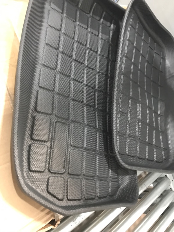 Photo 2 of **USED/POSSIBLE DAMAGE** 6PCS Full Sets Tesla Model Y Floor mats 2022 2023 2021, All Weather 1st&2nd Seater Floor Mat and Front & Rear Trunk Mat, Waterproof Anti-Slip Heavy Duty Cargo Liner Mat, Car Accessories