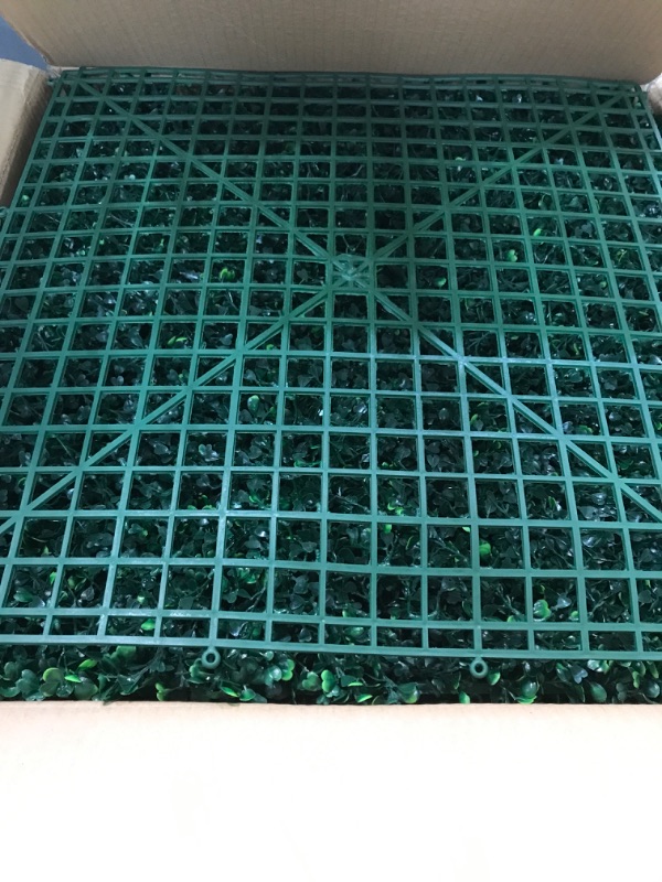 Photo 1 of **USED** Gilaree 12PCS 20x20inch No Pungent Smell Artificial Boxwood Panels,Outdoor Topiary Hedge Plant,UV Protected Privacy Screen,Garden Fence Backyard Fake Grass Wall Decor Greenery Backdrop for Party