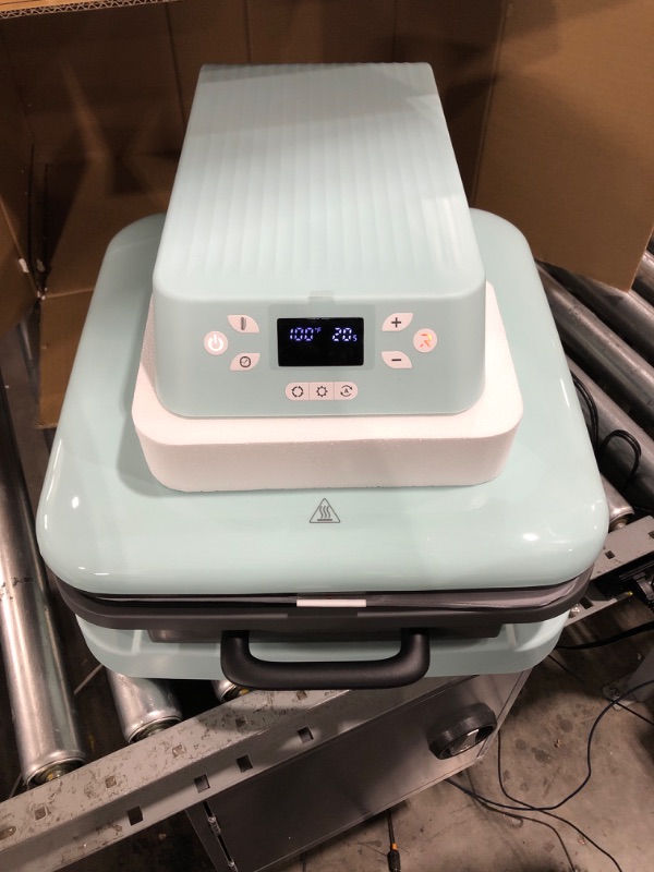 Photo 2 of HTVRONT Auto Heat Press Machine - 15"x15" Smart Heat Press Machine for T-Shirts - Heat Up Fast & Distribute Heat Evenly, Intelligent Tshirt Press Machine for HTV, Sublimation, Heat Transfer Projects Light Blue
