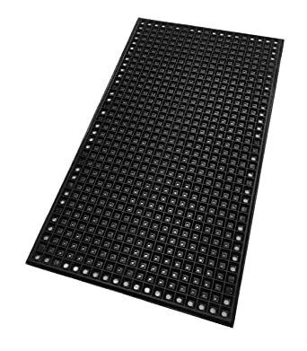 Photo 1 of Herco 20" x 36" All Purpose Neoprene Rubber Waffle Mat - 5500 Black
