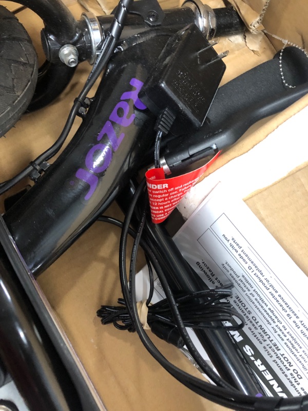 Photo 4 of *** TESTED - POWERS ON *** Razor Power Core E100 Electric Scooter - Purple/Black