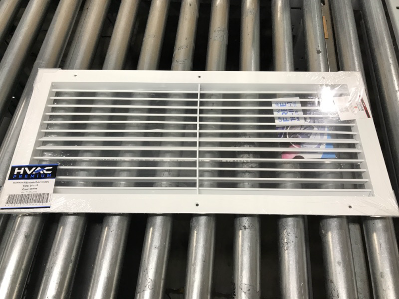 Photo 1 of 24"w X 10"h Aluminum Adjustable Return/Supply HVAC Air Grille - Full Control Horizontal Airflow Direction - Single Deflection [Outer Dimensions: 25.85"w X 11.85"h] 24 x 10