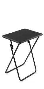 Photo 1 of Adjustable TV Tray Table - TV Dinner Tray on Bed & Sofa, Comfortable Folding Table with 6 Height & 3 Tilt Angle Adjustments (Black)
