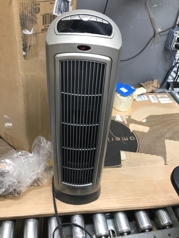 Photo 3 of Lasko 1500W Digital Ceramic Space Heater with Remote, 755320, Silver