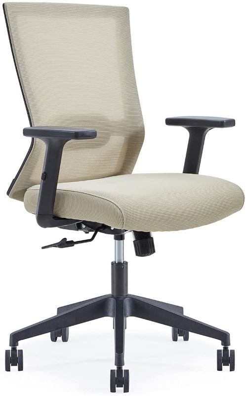 Photo 1 of Farini Mid-Back Mesh Office Chair Ergonomic Swivel Desk Executive Chair with Lumbar Support Adjustable Height Arm (Beige)
