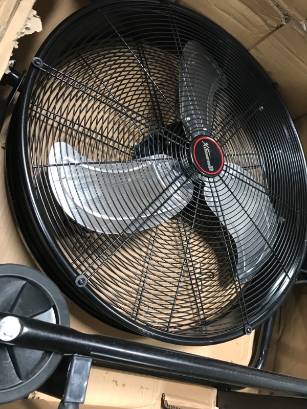 Photo 3 of XtremepowerUS 24" Industrial Fan High-Velocity Flow Floor Fan Rolling Drum Shop Fan Garage Adjustable Speed With Wheel, Black
