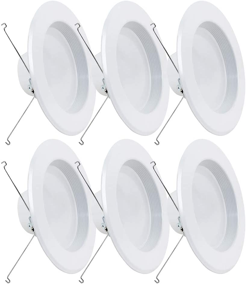 Photo 1 of Feit Electric LEDR56B/950CA/MP/6 5/6 inch LED Recessed Downlight, Baffle Trim, Dimmable, 75W Equivalent 10.2W, 925 LM Retrofit kit, 5-6 in 75 Watt, 5000K Day Light, 6 Count
