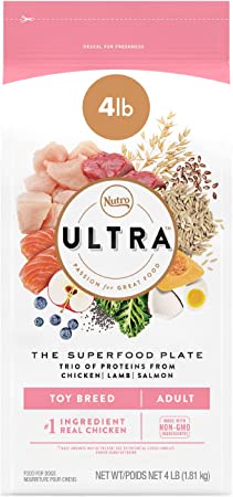 Photo 1 of ** EXPIRES MAY 18,2023** NUTRO ULTRA Adult Toy Breed High Protein Natural Dry Dog Food with a Trio of Proteins from Chicken, Lamb and Salmon, 4 lb. Bag
