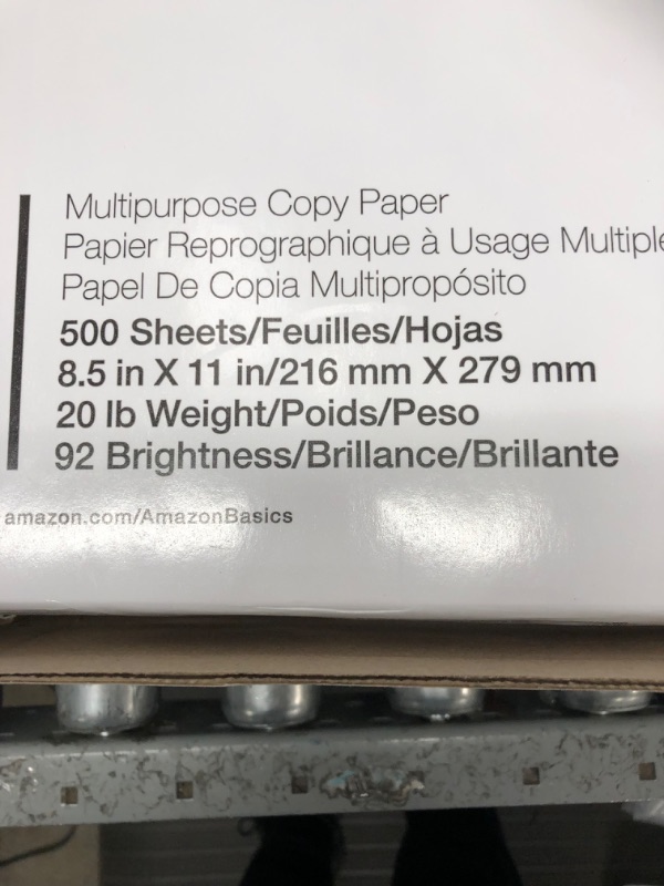 Photo 2 of Amazon Basics Multipurpose Copy Printer Paper, 8.5 x 11 Inch 20Lb Paper - 8 Ream Case (4,000 Sheets), 92 GE Bright White 8 Reams | 4000 Sheets Multipurpose (8.5x11) Paper