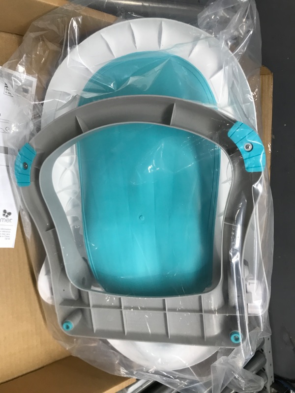 Photo 1 of Summer Clean Rinse Baby Bather (Aqua) – Bath Support for Use on The Counter, in The Sink or in The Bathtub, Has 3 Reclining Positions and Soft, Quick-Dry Material – Use from Birth Until Sitting Up