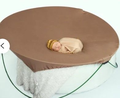 Photo 1 of baby photography round backdrop stand + 2 single-sided slipcover backgrounds
