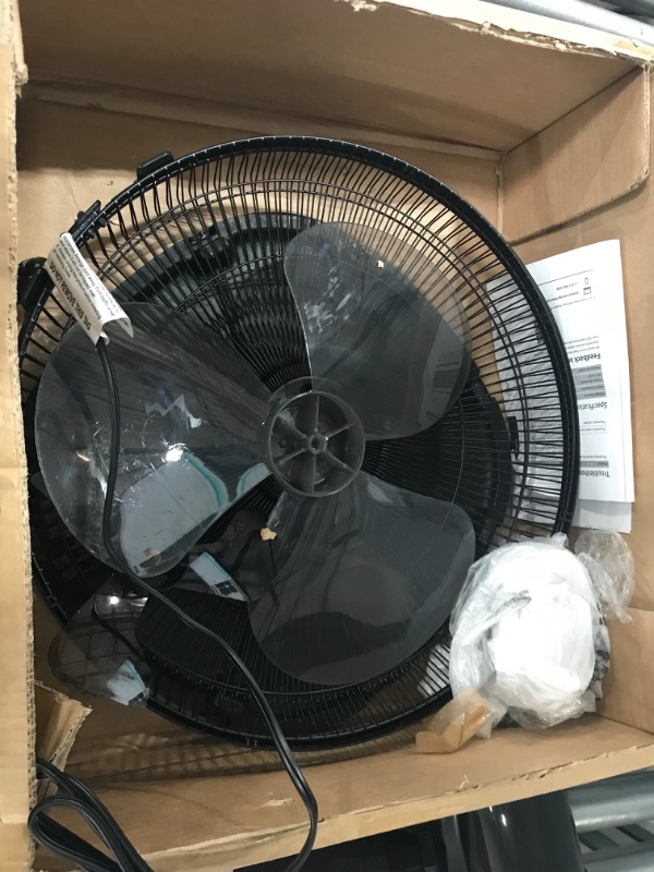 Photo 1 of USED. PARTS ONLY. Amazon Basics Oscillating Dual Blade Standing Pedestal Fan with Remote - 16-Inch