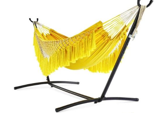 Photo 1 of 10 FT Color Striped Double Hammock with Stand (Best Zupapa Free Standing Hammock)
