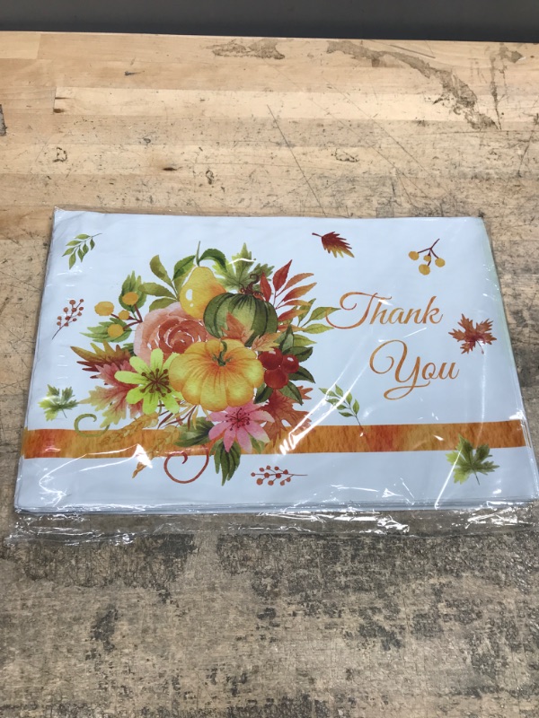 Photo 2 of Thanksgiving Poly Mailers Fall Pumpkin Shipping Bags Fall Autumn Leaves Flowers Shipping Envelopes 10” x 13” 100 Pack