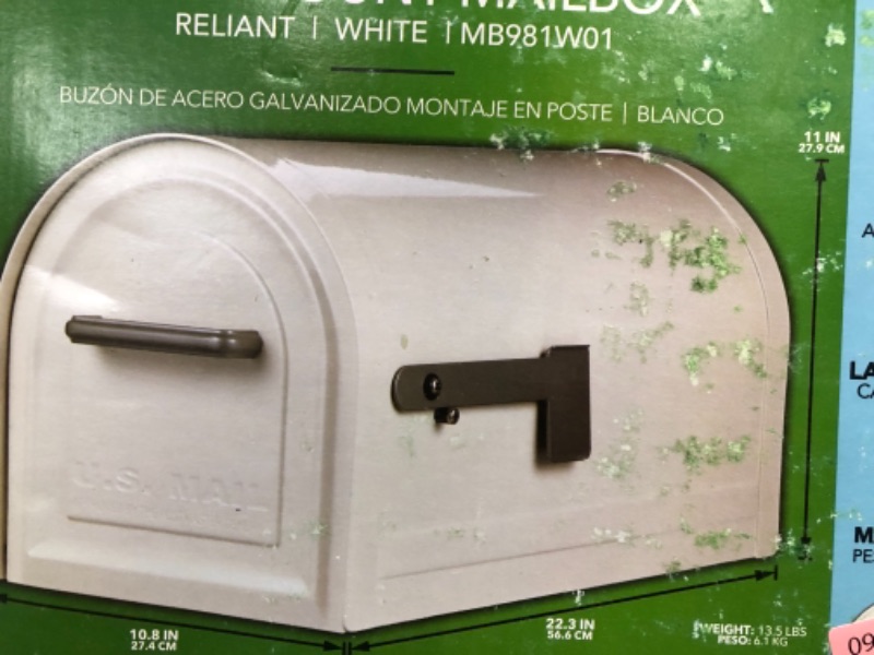 Photo 4 of **MEASUREMENTS IN LAST PHOTO**
Gibraltar Mailboxes MB981W01 Reliant Locking Mailbox, Large, White
