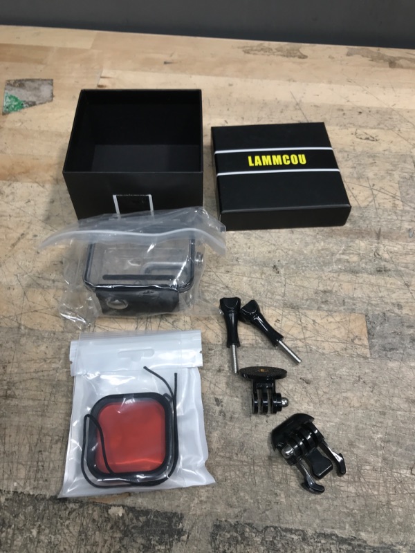 Photo 2 of Lammcou Waterproof Case Kit Compatible with GoPro HERO8 Black, 60M/196FT Underwater Protective Diving Housing Case with Red Filter & Safety Rope & Anti-Fog Inserts & Mount for Hero 8 Accessories