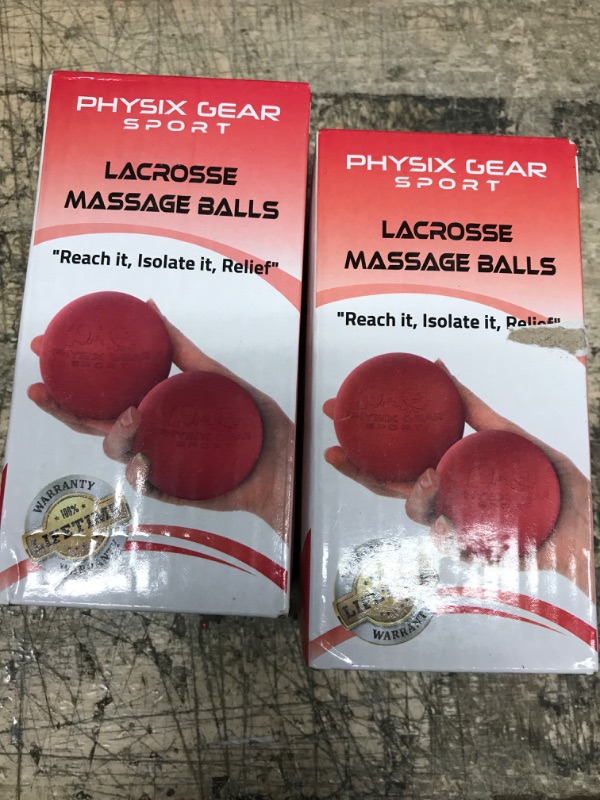 Photo 1 of 2-Lacrosse Balls - Foot Massage Ball, Deep Tissue Myofascial Release Massage Balls for Trigger Points, Plantar Fasciitis, Tight Muscles, Neck, Back, Yoga, Workout, Stress Relief (Red, 2 Balls) Red (2 Pack Lacrosse)