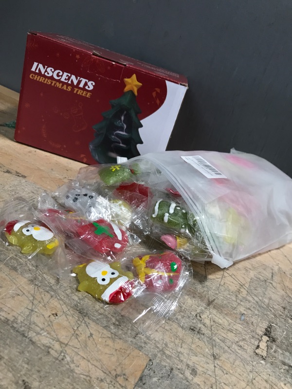 Photo 1 of 72Pcs Christmas Kawaii Squishies,Mini Mochi Squishy Squeeze Toys Stress Reliever Anxiety Packs for Kids Christmas Party Favors (Christmas) AND Inscents Tree Ceramic Incense Holder Cone Burner with Backflow Design Ornament Home Decor, Aromatherapy Decorati