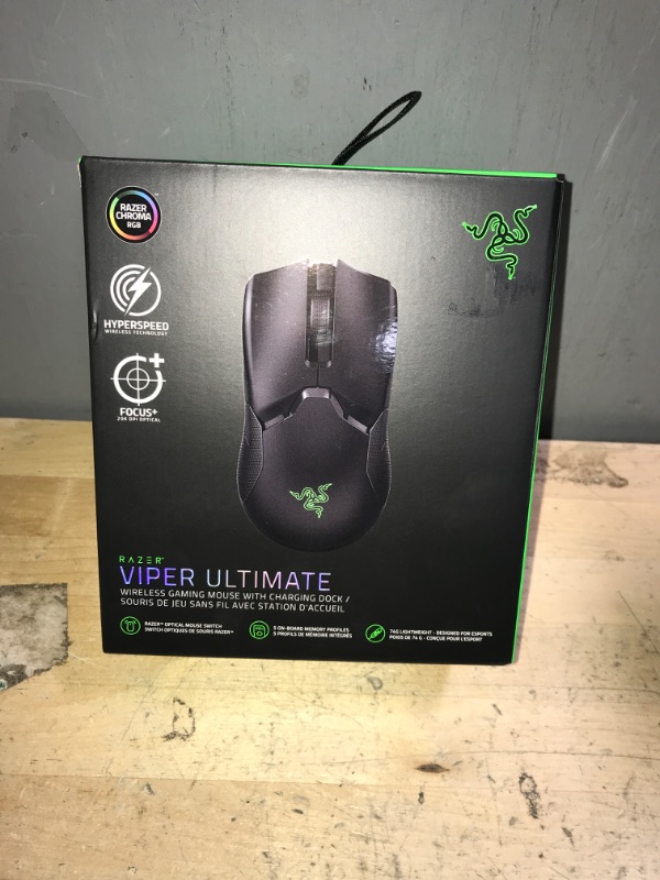 Photo 5 of Razer Viper Ultimate Hyperspeed Lightweight Wireless Gaming Mouse & RGB Charging Dock: Fastest Gaming Mouse Switch - 20K DPI Optical Sensor - Chroma Lighting - 8 Programmable Buttons - 70 Hr Battery Classic Black Mouse + Dock