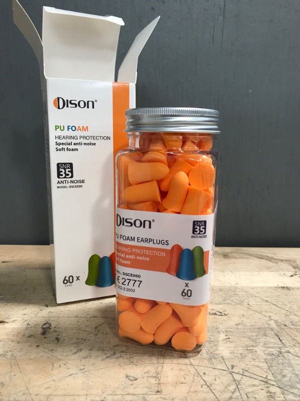 Photo 1 of 60Pair Ultra Soft Foam Earplugs, 35dB Ear Plugs for Sleeping Noise Cancelling, Earplugs Sound Blocking Sleeping, Foam Ear Plugs for Shooting, Travel, Industry - DISON